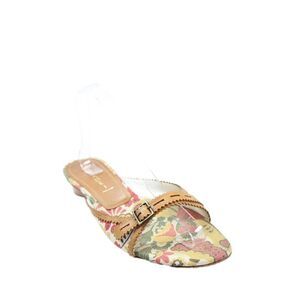 Casadei Womens Open Toe Buckle Strap Floral Print Sandals Brown Size 9